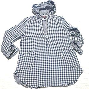 For Cynthia Blue and White Checkered Top